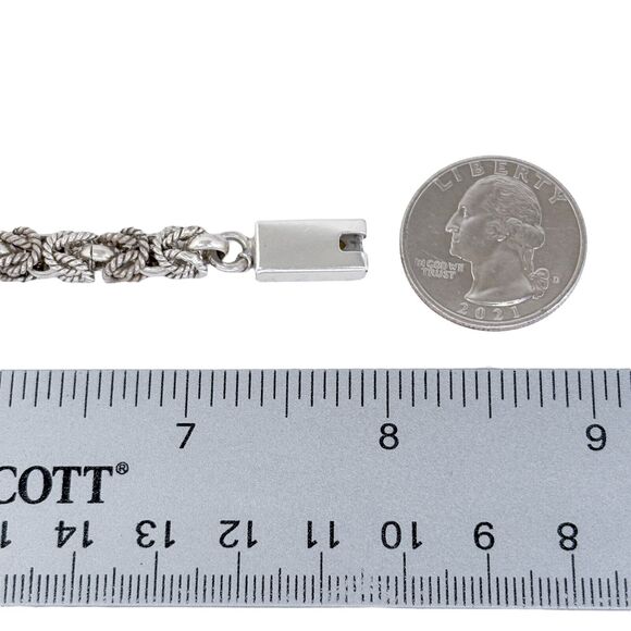 Vintage Mexico TJ-53 Sterling Silver 925 Byzantine Chain Bracelet 8" - Picture 2 of 5